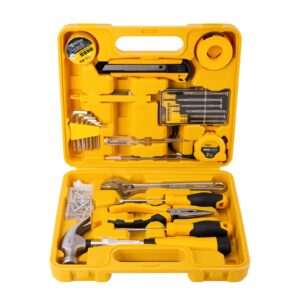 deli 28 pieces tool set general household tool set with plastic toolbox storage case basic tool kit for home and auto maintenance and office dl1028j 63c673860fb58