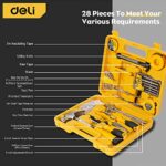 DELI 28 Pieces Tool Set, General Household Tool Set with Plastic Toolbox Storage Case, Basic Tool Kit for Home and Auto Maintenance and Office DL1028J_63c673ba3107c.jpeg