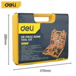 DELI 48 Piece Tool Set, General Household Tool Set with Plastic Toolbox Storage Case, Basic Tool Kit for Home and Auto Maintenance and Office DL1048J_63c67670452bf.jpeg