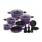 EDENBERG 15-piece Metallic Purple Forged Cookware Set| Stove Top Cooking Pot| Cast Iron Deep Pot| Butter Pot| Chamber Pot with Lid| Deep Frypan_63d8fa3b1d682.jpeg