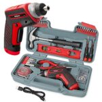 Hi-Spec 35 Piece Red USB 3.6V Electric Power Screwdriver & DIY Tool Kit. A Complete Home Hand Tools Box Set with Cordless Rechargeable Screwdriving_63c676ee7c05c.jpeg