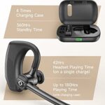 Bluetooth Headset with Noise Canceling Dual Microphone Wireless Earpiece with Wireless Charging Case Hands-Free Earphones Up to 180Hrs Playtime Led Digital Display Headphones for Trucker Work ZUKUMU_63e26c503b12a.jpeg