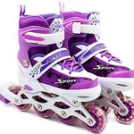 EASY FUTURE Inline Skates Adjustable Size Roller Skates with Flashing Wheels for Outdoor Indoor Children Skate Shoes for Boys and Girls 4 Colors 3 Sizes for Choose_63de3d95ad129.jpeg