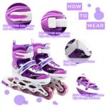 EASY FUTURE Inline Skates Adjustable Size Roller Skates with Flashing Wheels for Outdoor Indoor Children Skate Shoes for Boys and Girls 4 Colors 3 Sizes for Choose_63de3d9b8597c.jpeg