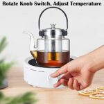 Electric Mini Coffee Pot Warmer with 900ml Teapot,Electric Teapot Stove Portable, 800W Electric Ceramic Stove Round Hot Plate,Heater Stove Countertop Burner for Boiling Water, Tea, Coffee (Black)_63dfb68d02f66.jpeg