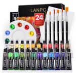 Premium Acrylic Paint Set Professional 24 Color 12ml each tube with 1 Palette 2 Canvas & 6 nylon brushes | Non Toxic Water Color Paint for beginner & professional | Artist Kit | Drawing Painting set_63de41ed71336.jpeg