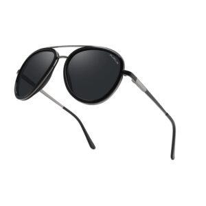 pukclar sunglasses for men polarized uv protection lightweight driving fishing sports aviator mens spring hinges sunglasses 63e0c994b367a
