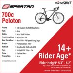 SPARTAN 700C Peloton Road Bicycle | Alloy Frame Road Bike | Light weight Cycle | Fitness Road Bicycles | Size – Small (52Cm), Medium(54CM) Shadow Black & Lava Red_63e26fcf6818d.jpeg