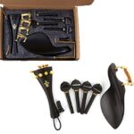Yinfente 4/4 Violin kit Full Size Violin Accessories Peg Tailpiece Fine Tuner Chin Rest Clamp End pin Ebony wood (4/4)_63e0ba1d08834.jpeg